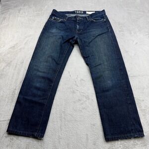 VTG Gap Selvedge Straight Jeans Women 4R 1969 Original Dark Wash Y2K Raw Denim